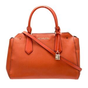 Michael Kors Orange Leather Satchel Bag – Perfect Condition